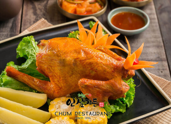 chế biến Gà nướng nguyên con